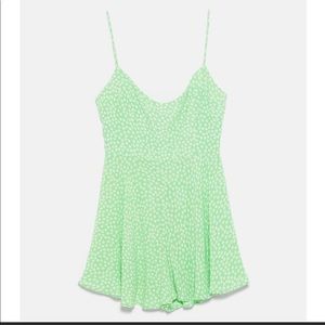 Zara Lime Green Floral Romper